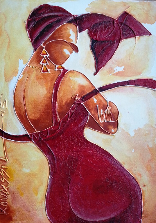 Le foulard rouge (2015) 70x50cm 
